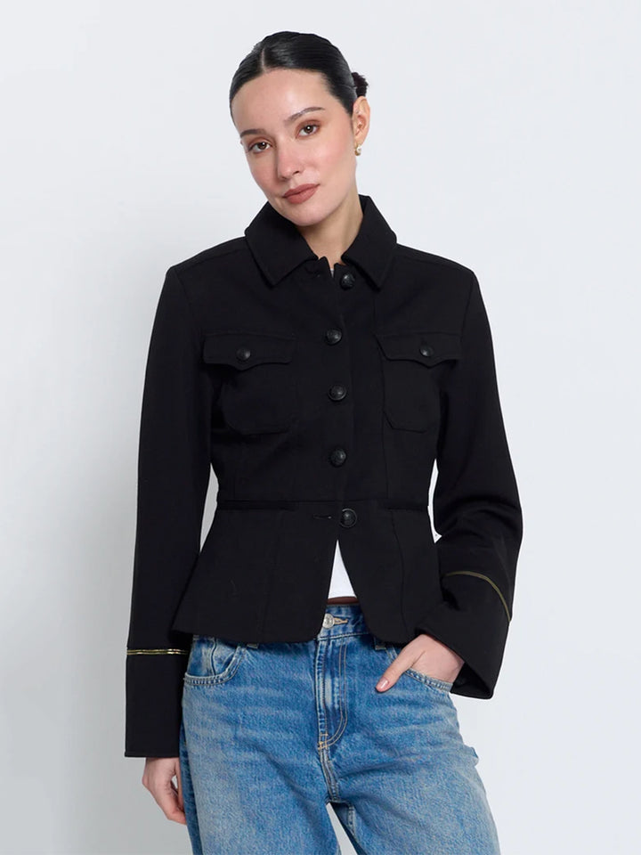 Hazel Military Jacket in Black