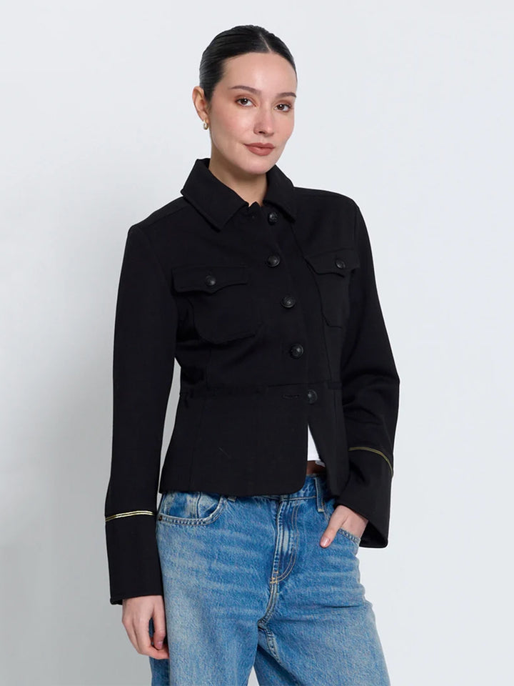 Hazel Military Jacket in Black