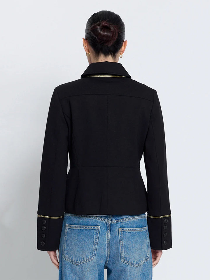 Hazel Military Jacket in Black
