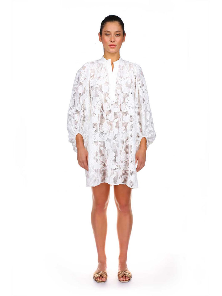Hazel Dress in White Lace