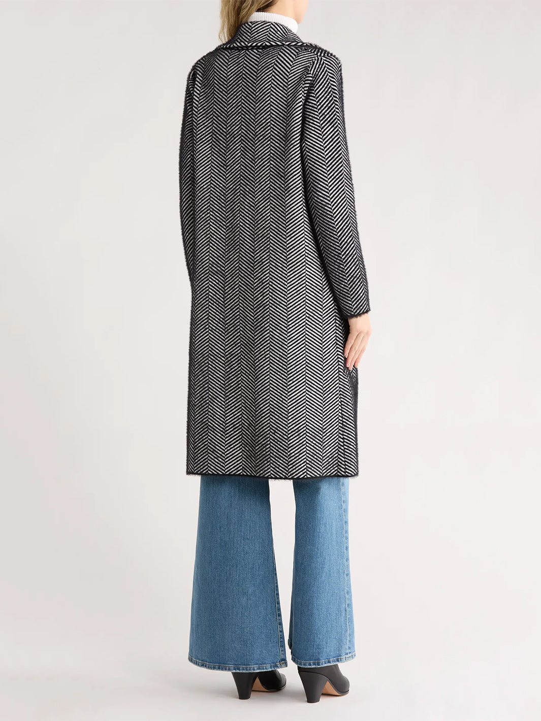 Herringbone Coat in Black