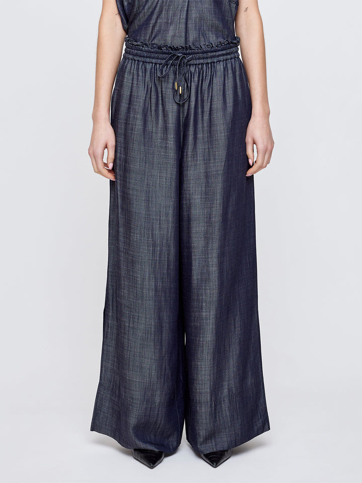 High Waist Wide Denim Pant in Blue