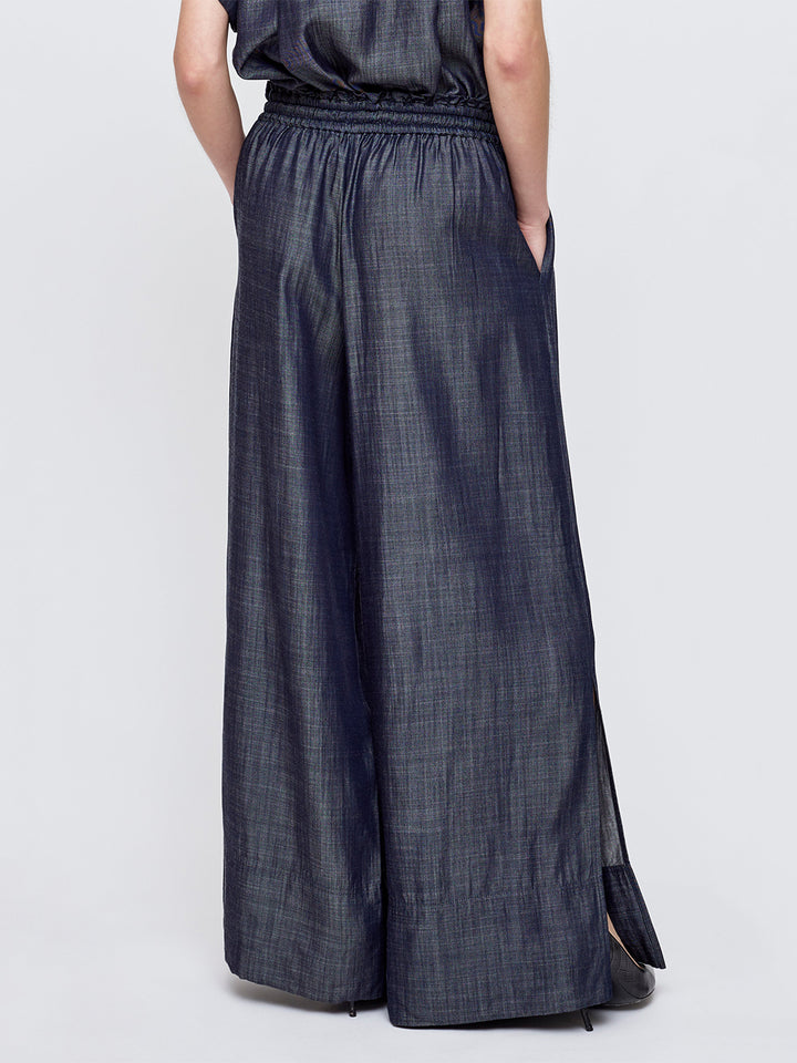 High Waist Wide Denim Pant in Blue