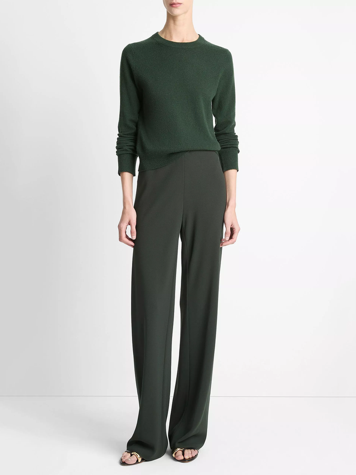 High Waist Crepe Bia Pant in Verde