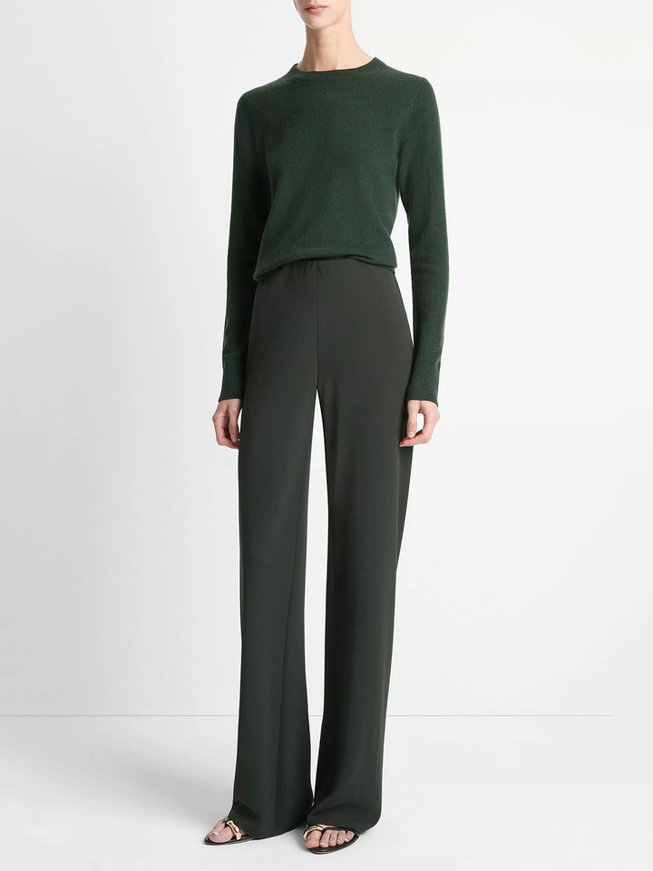 High Waist Crepe Bia Pant in Verde