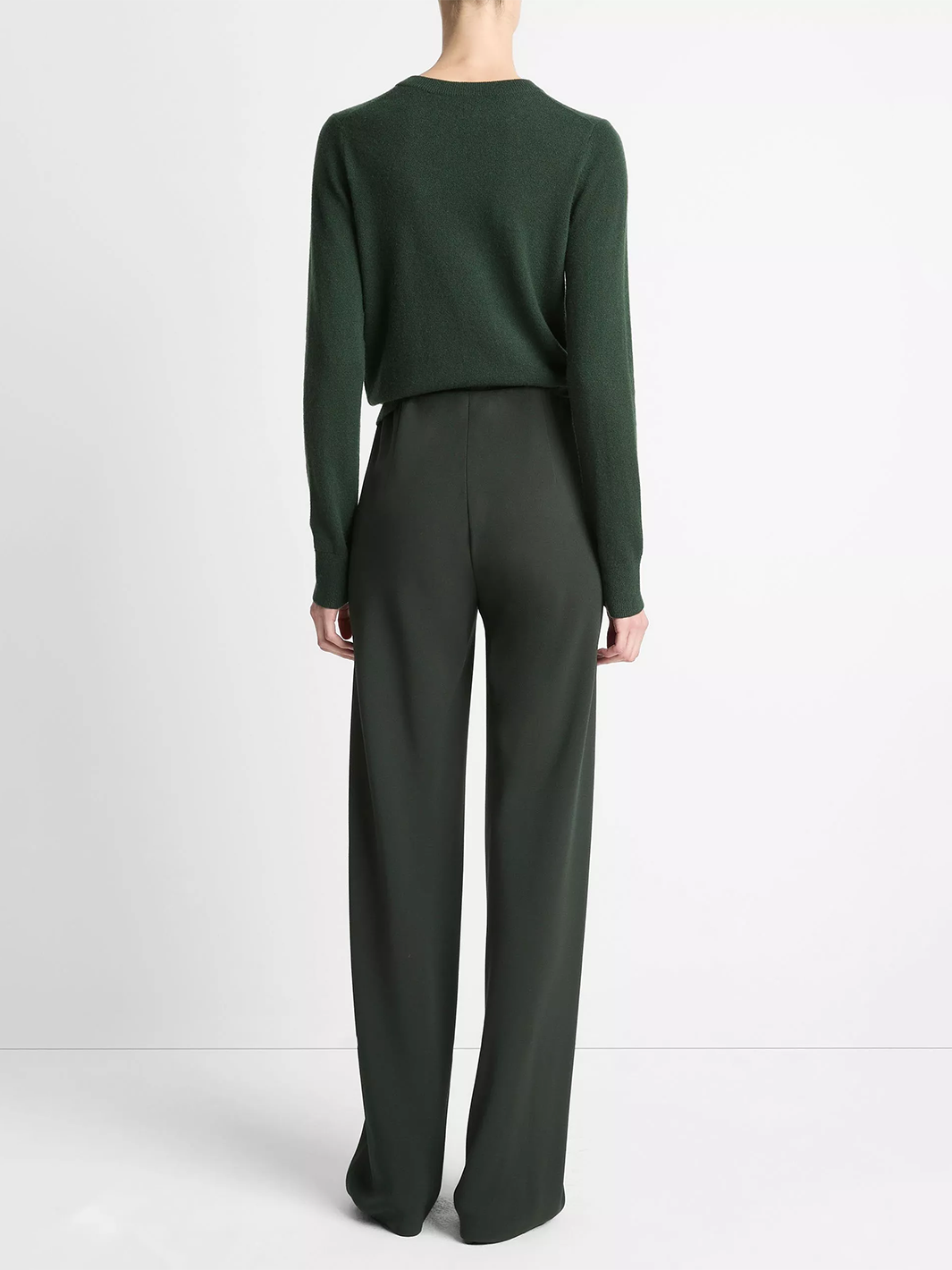 High Waist Crepe Bia Pant in Verde