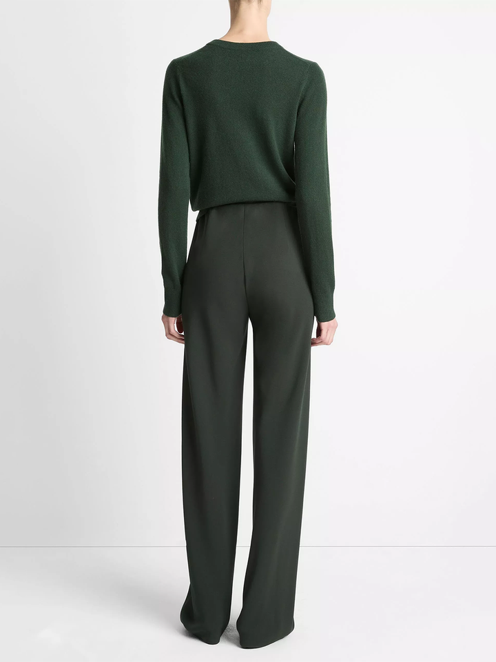 High Waist Crepe Bia Pant in Verde