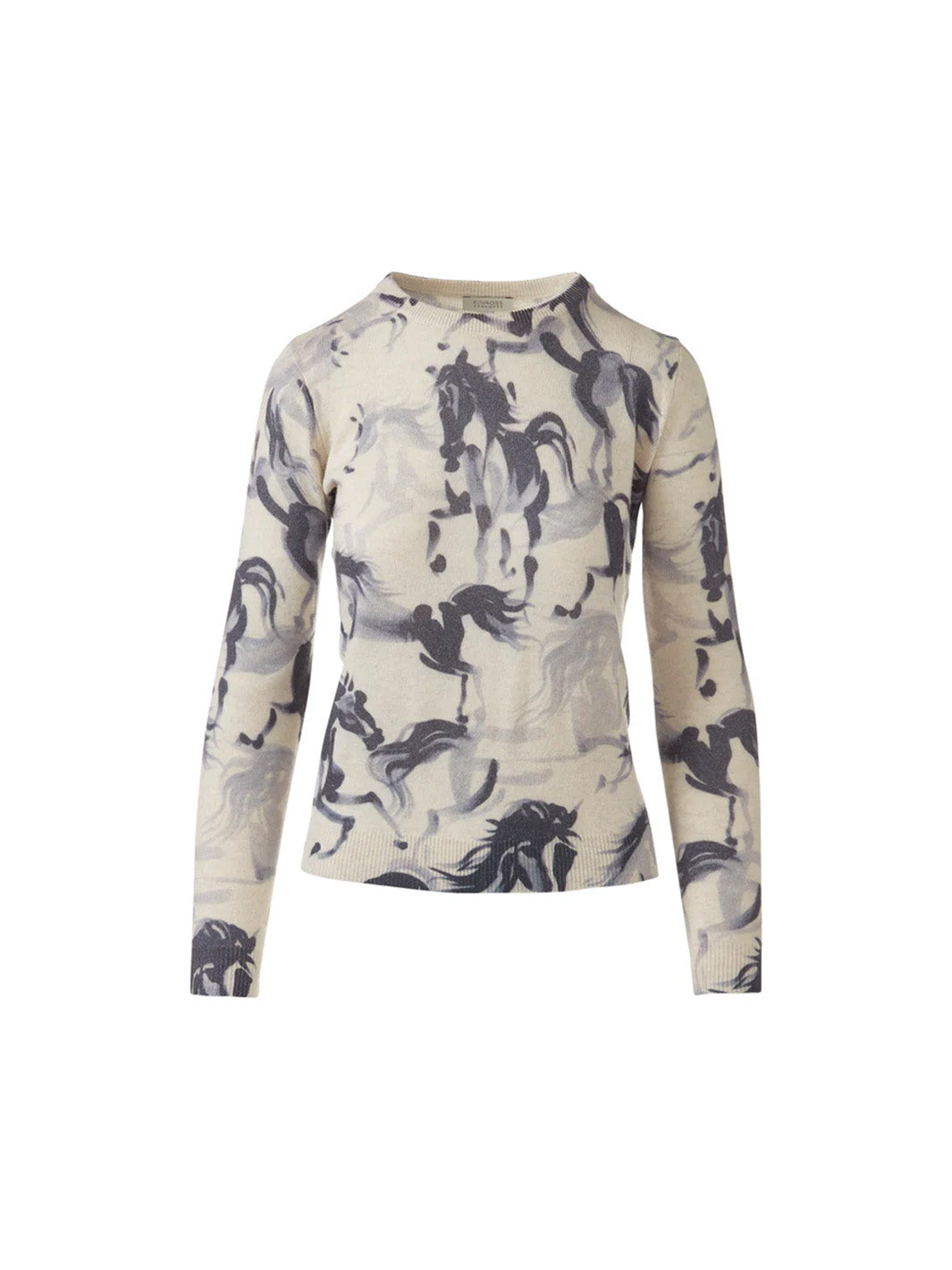 Horse Print Crew in Cloud Multi