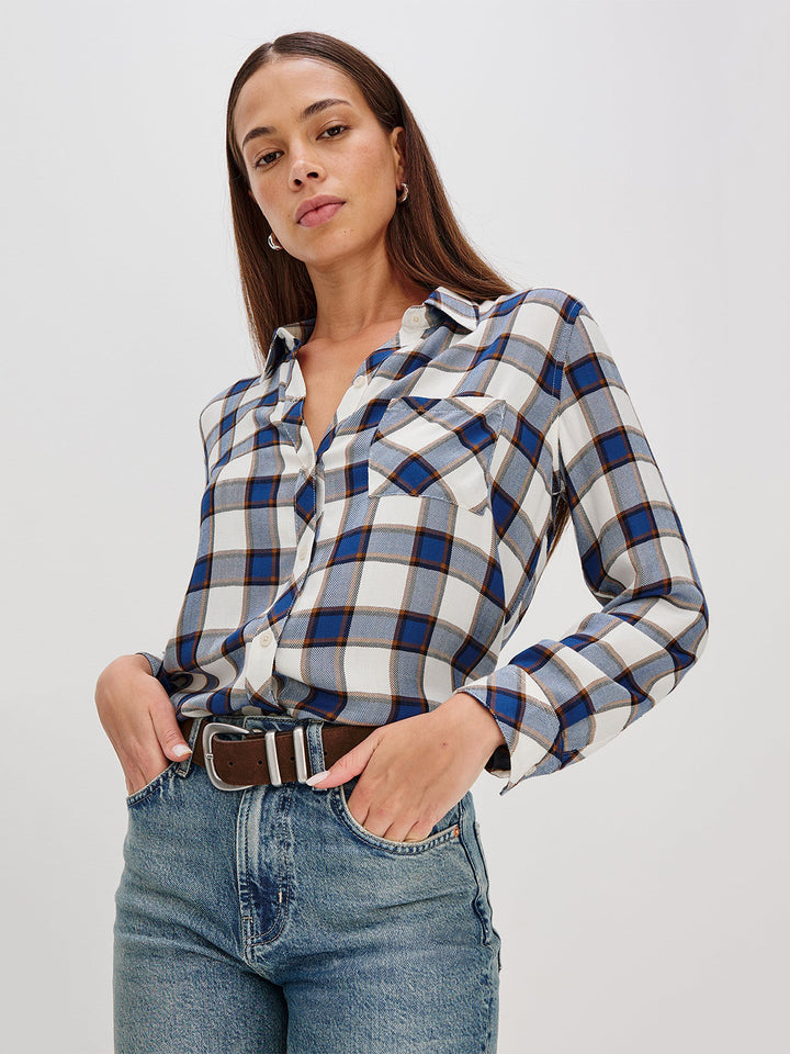 Hunter Shirt in Gold Cobalt