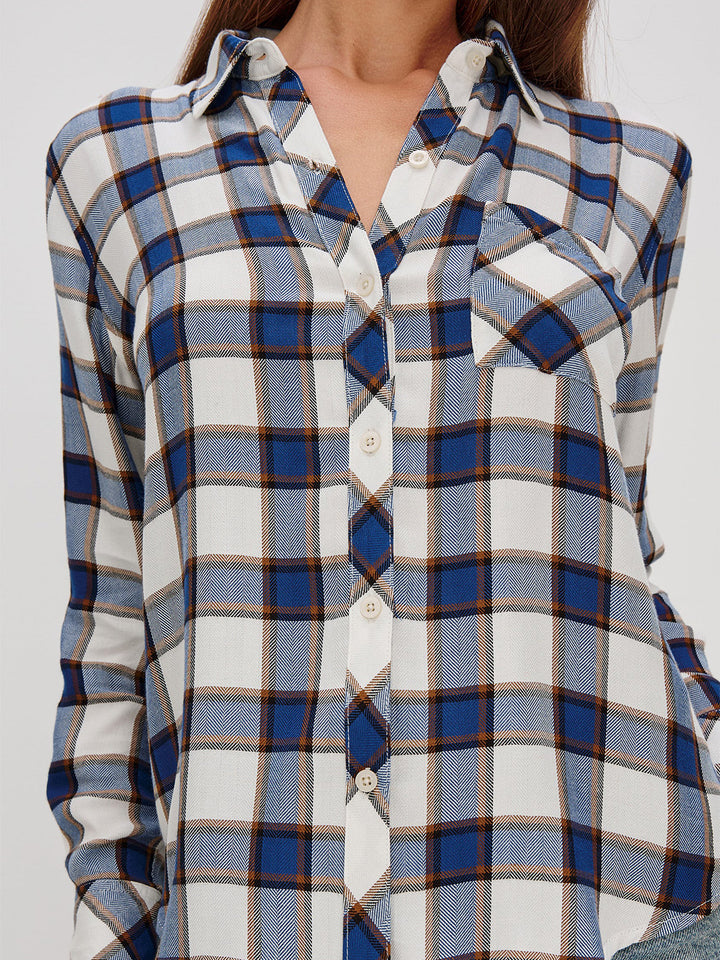 Hunter Shirt in Gold Cobalt