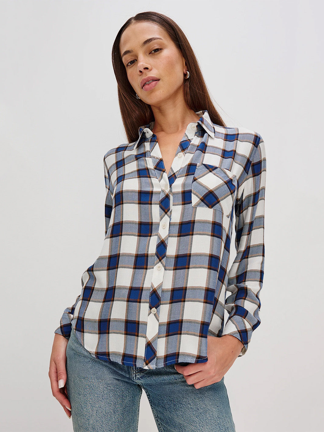 Hunter Shirt in Gold Cobalt