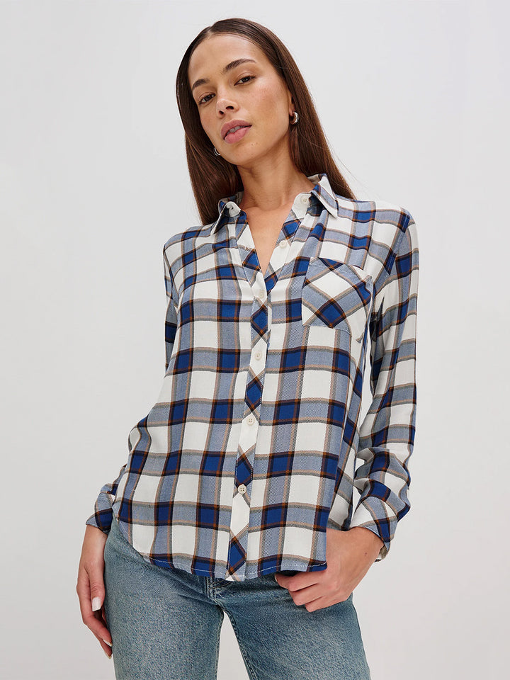 Hunter Shirt in Gold Cobalt