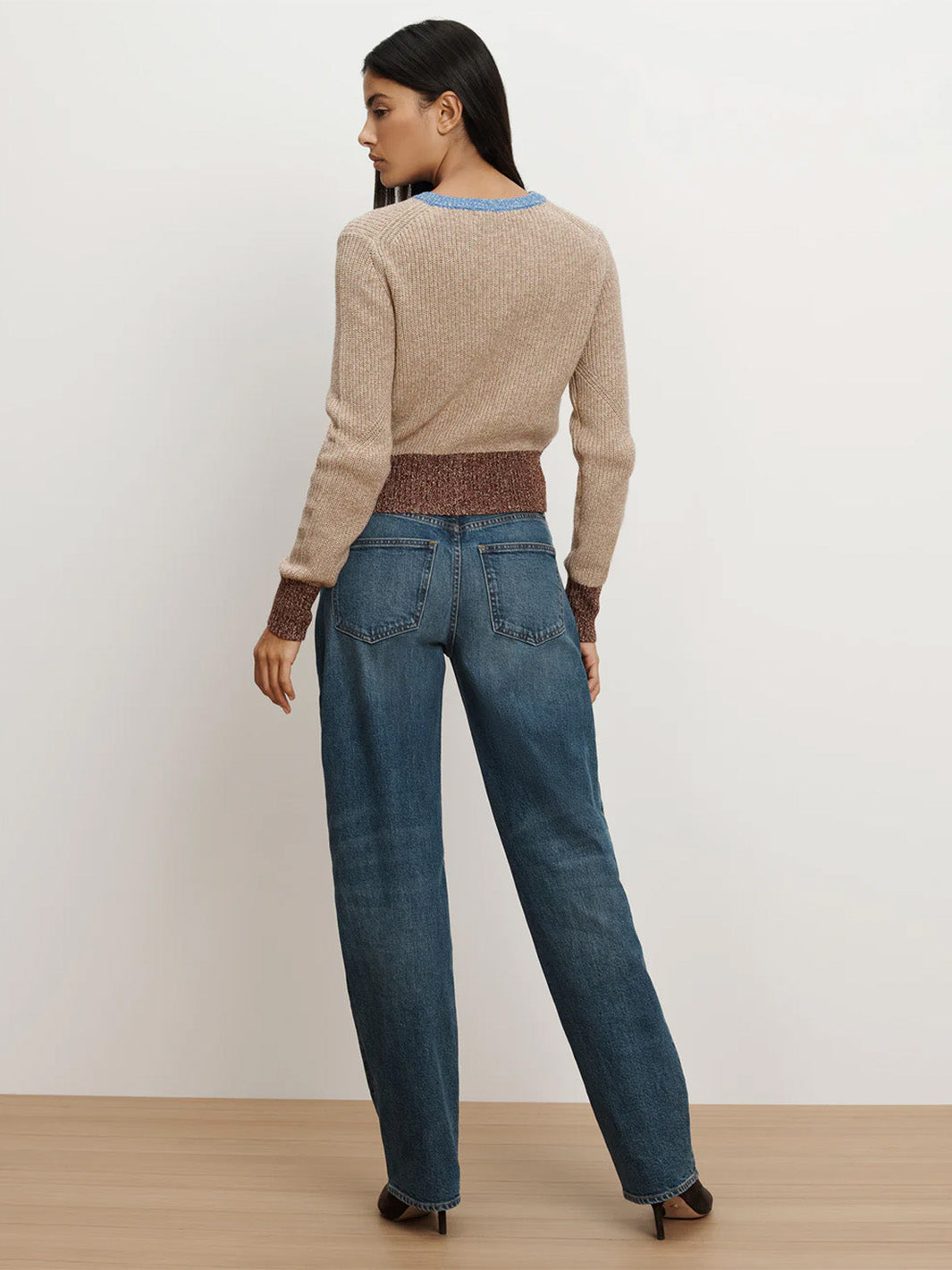 Ibra Merino Wool-Blend Cardigan in Oatmeal Multi