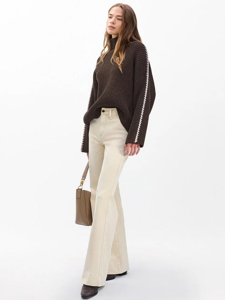 Ingrid Wool Turtleneck Sweater in Brown