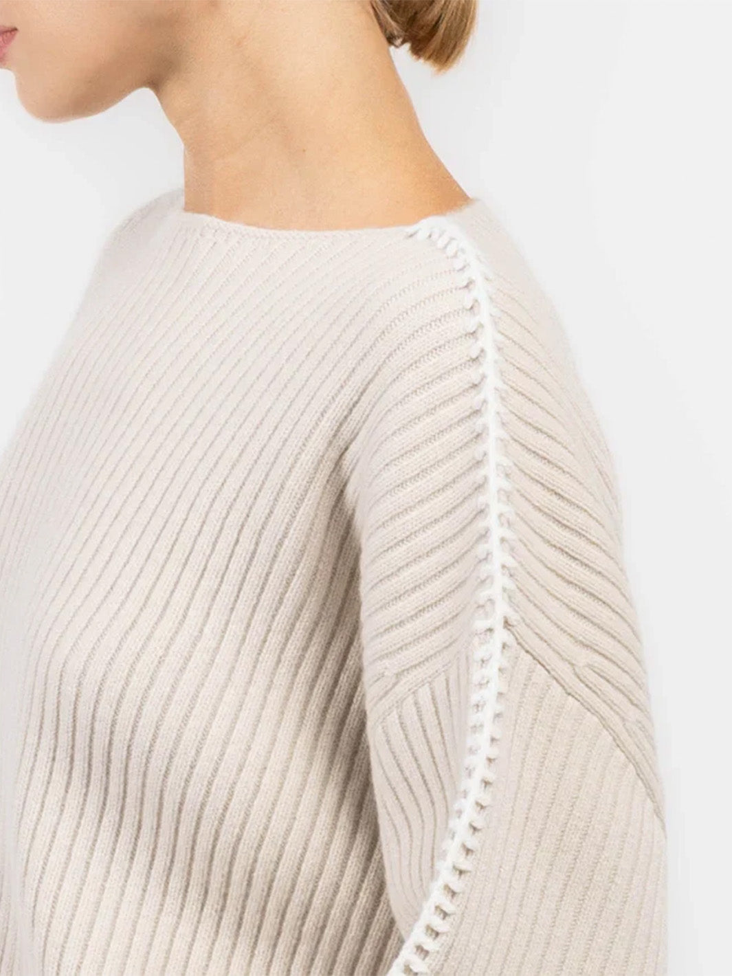 Ingrid Boat Neck Sweater in Light Oak