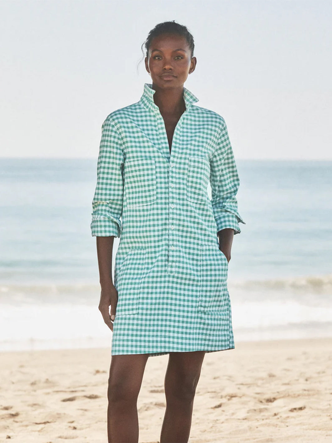 Ireland Utility Dress in Green Gingham Ireland Utility Dress in Green Gingham