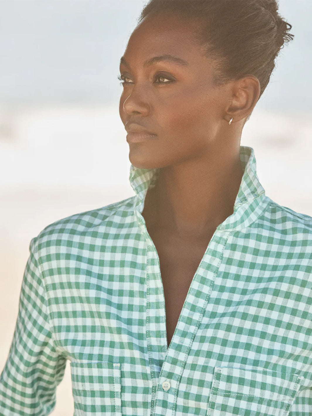 Ireland Utility Dress in Green Gingham