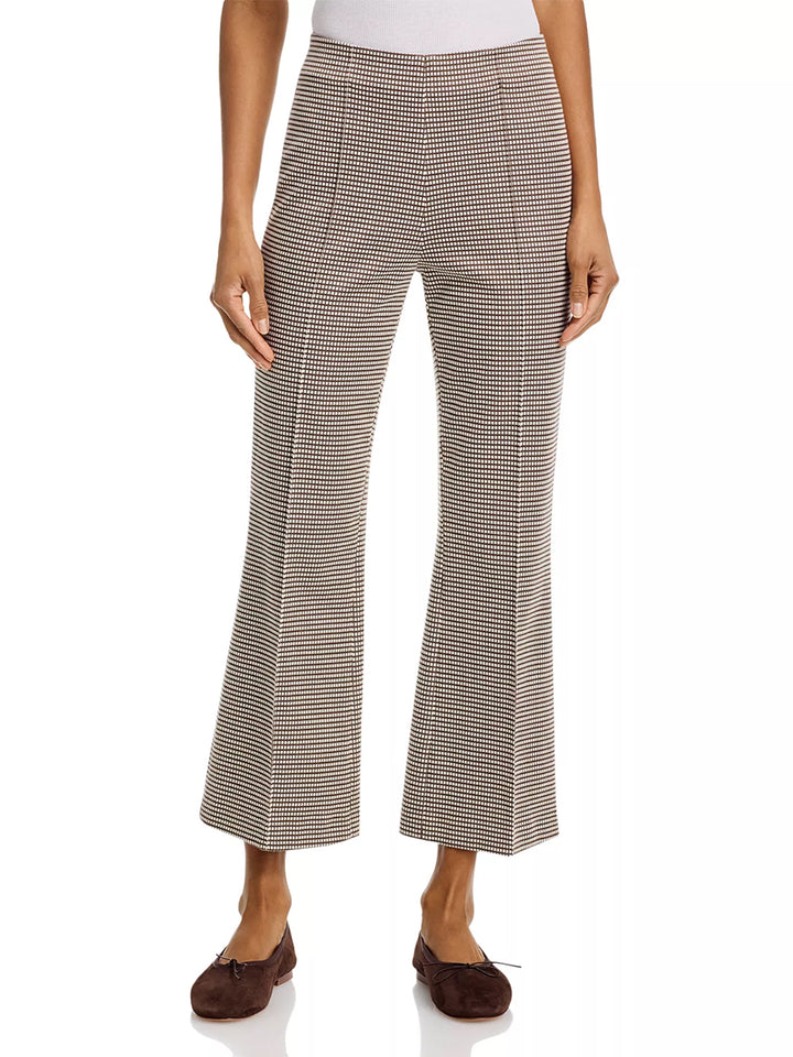 Irina Kick Flare Pants in Brown Gingham