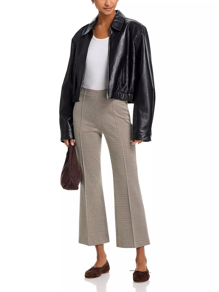 Irina Kick Flare Pants in Brown Gingham