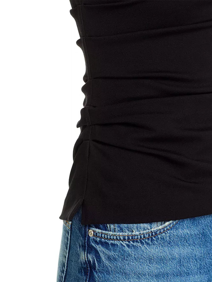 Irina Shirred Tank in Black