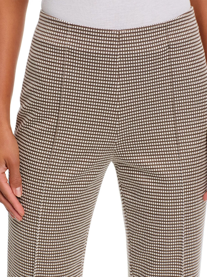 Irina Kick Flare Pants in Brown Gingham