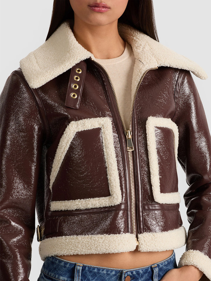 Isaiah Aviator Jacket in Dark Chocolate