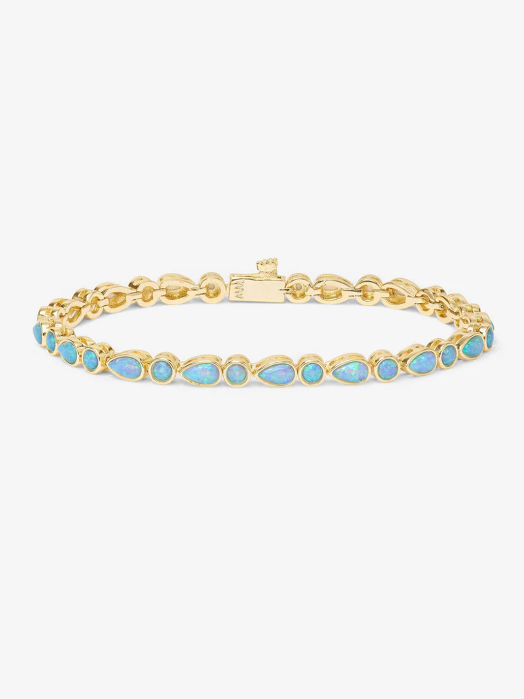 Isla Tennis Bracelet in Gold/Blue Opal