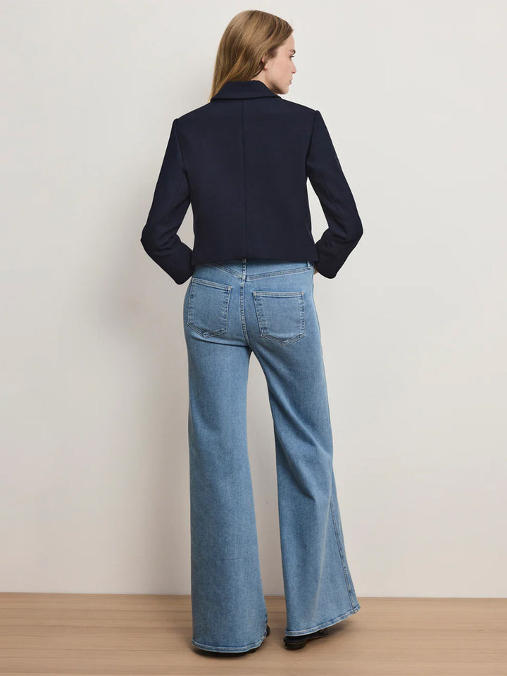 Ismena Removable Scarf Jacket in Navy