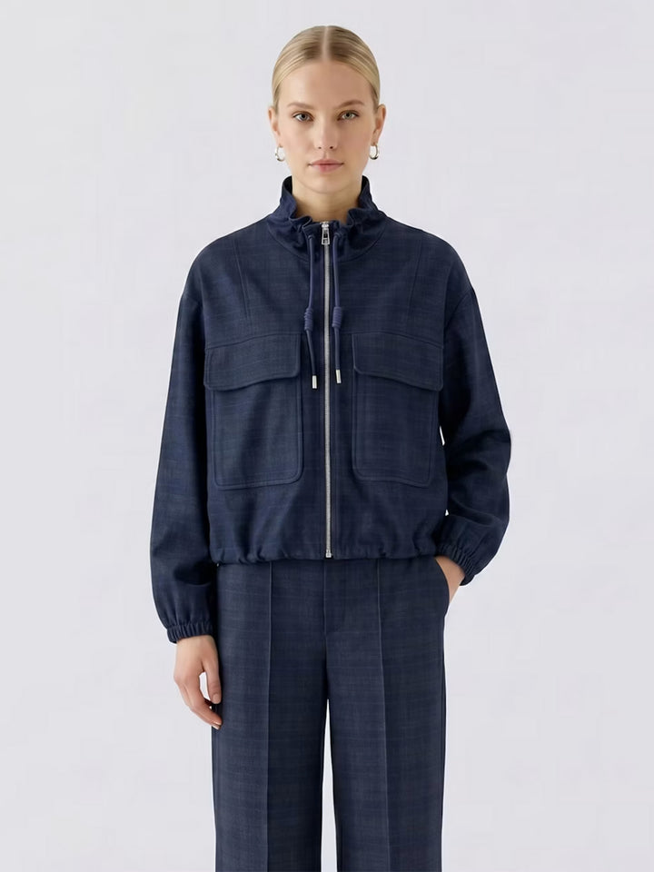 Jacket in Dark Blue Grey
