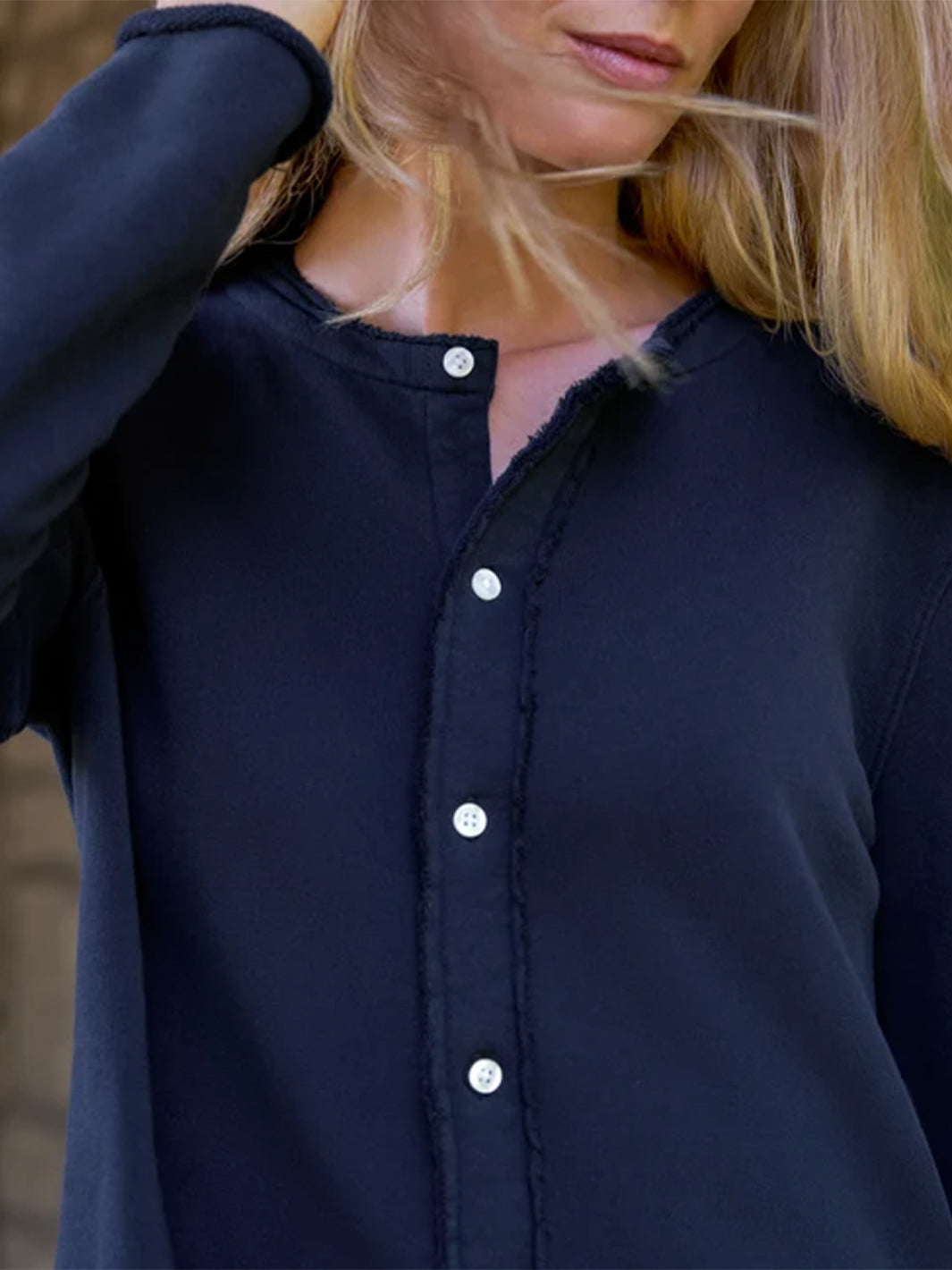 Jackie T-Shirt Cardigan in Classic Navy