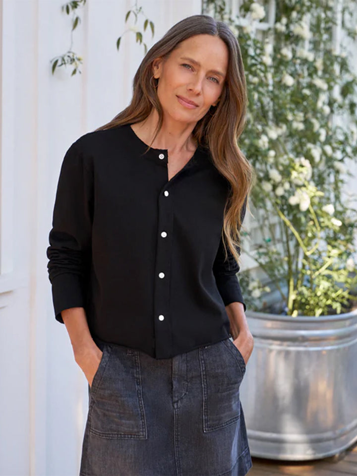 Jackie T-Shirt Cardigan in Black