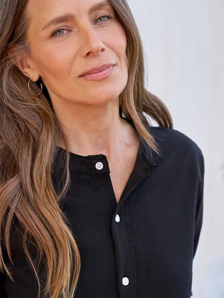 Jackie T-Shirt Cardigan in Black