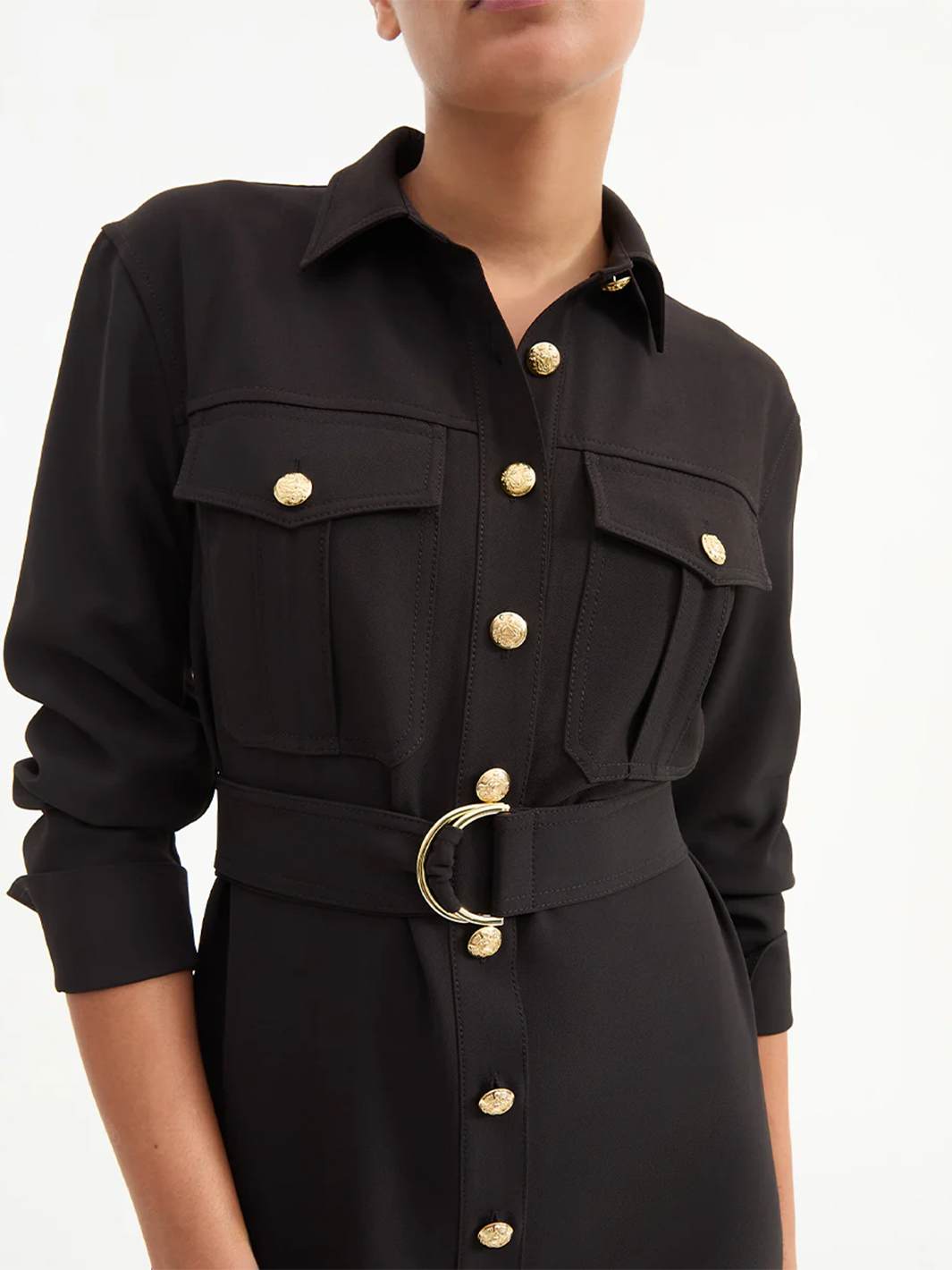 Jaden Shirtdress in Black