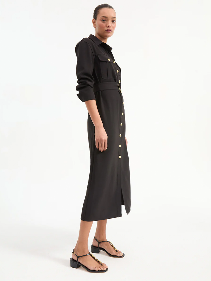 Jaden Shirtdress in Black