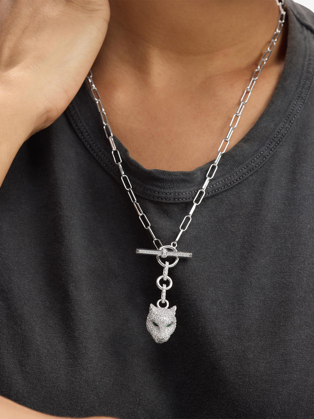Jaguar Samantha Chain Necklace in Silver