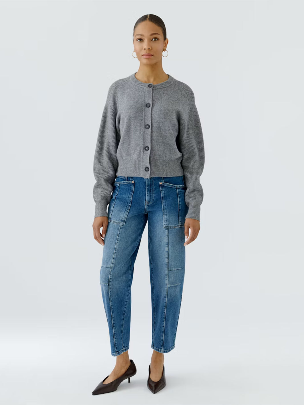 Knit Jacket in Steel Grey