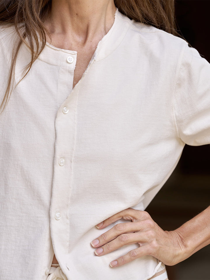 Jackie T-Shirt Cardigan in Vintage White