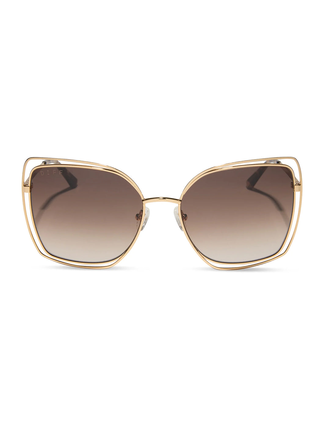 Jacqueline Square Sunglasses in Gold Brown Gradient