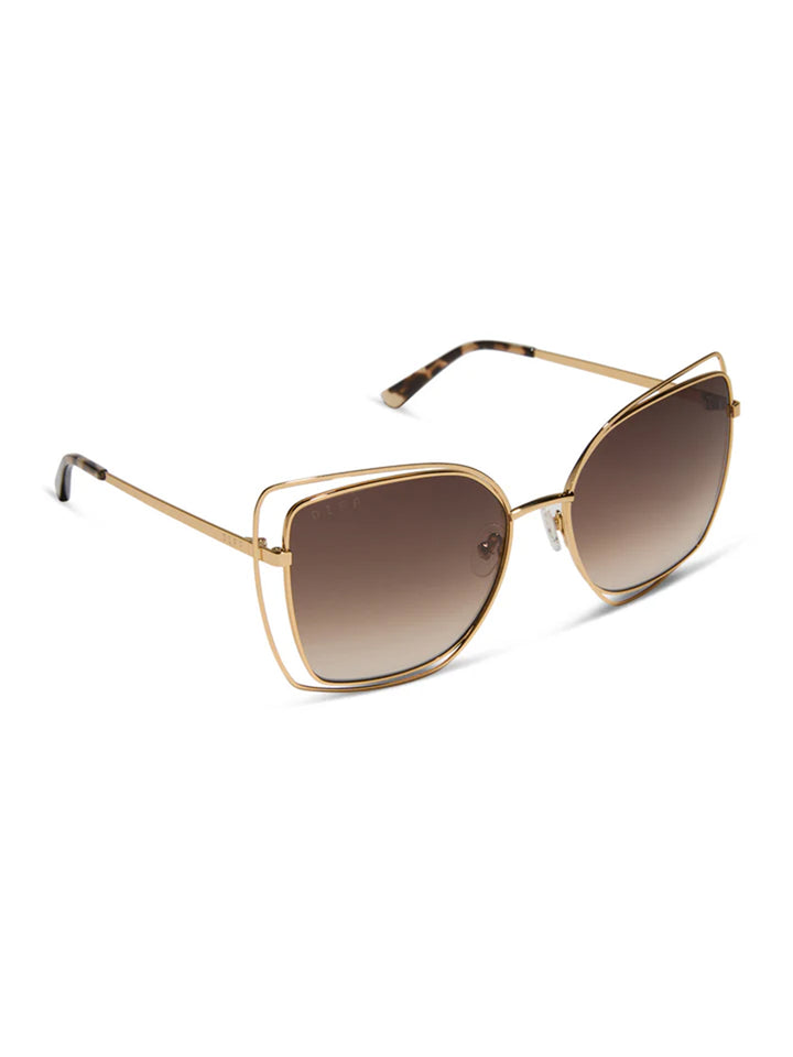 Jacqueline Square Sunglasses in Gold Brown Gradient