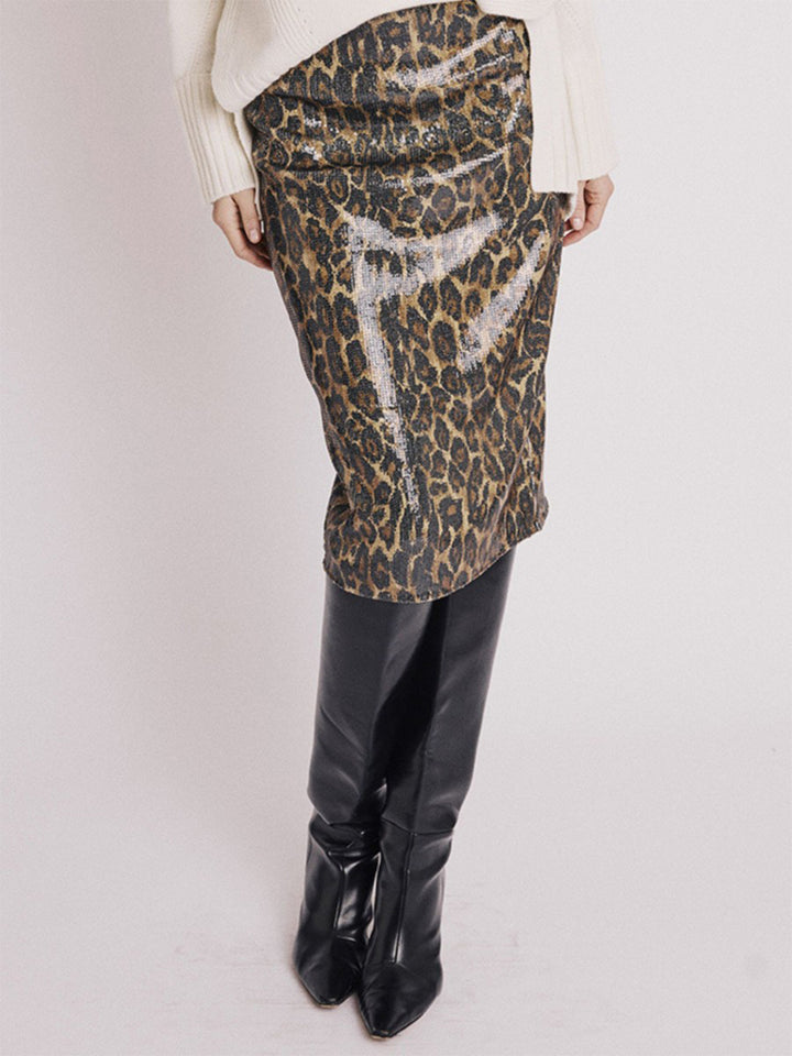 Jamyla Long Skirt in Leopard Print