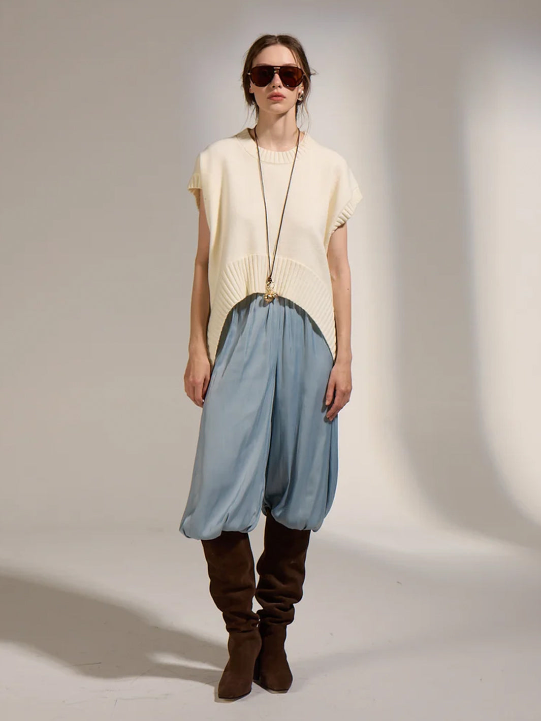 Jethro Knit Vest in Ecru