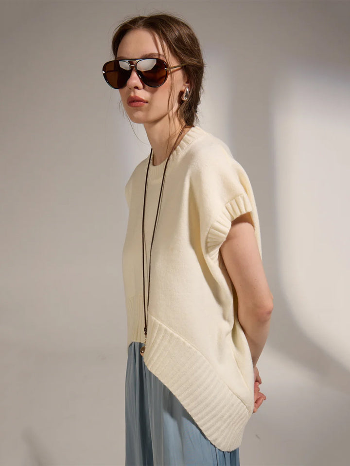 Jethro Knit Vest in Ecru