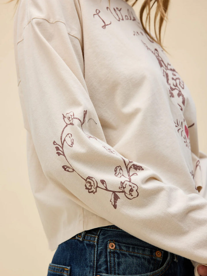 Johnny Cash Walk The Line Meet & Greet Long Sleeve in Dirty White