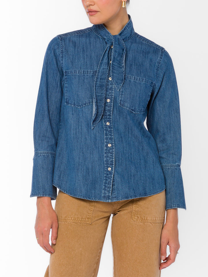 Joline Blouse in Tokyo Blue