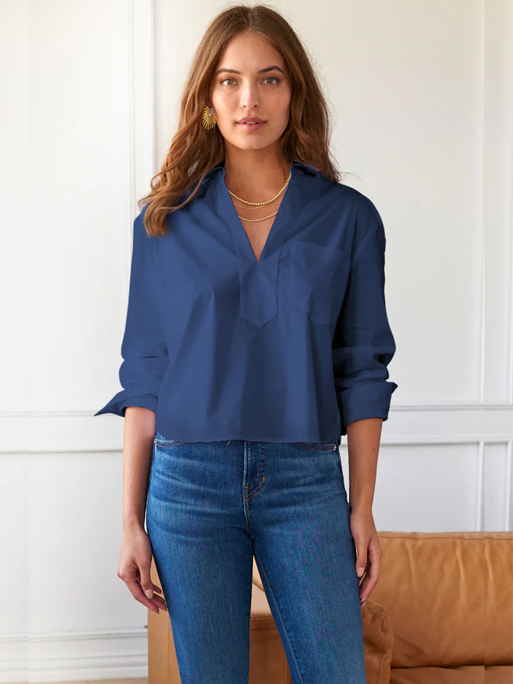 Joni Popover Shirt in Navy