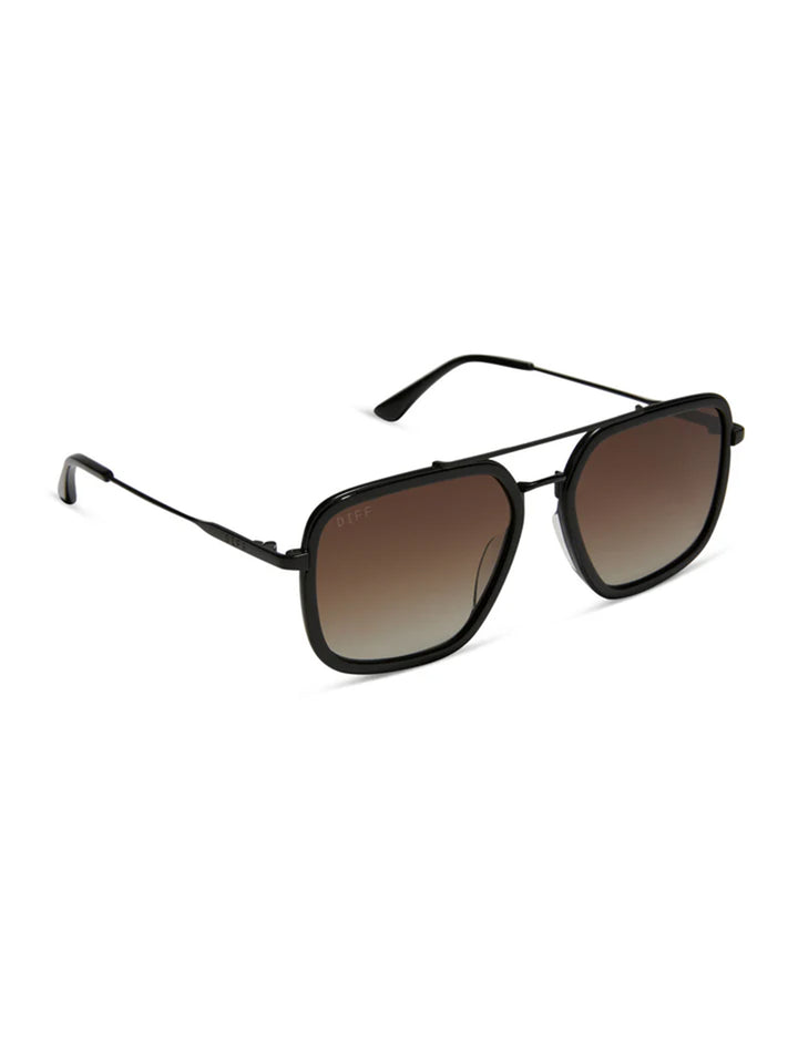 Jordan Sunglasses in Matte Black Brown Gradient