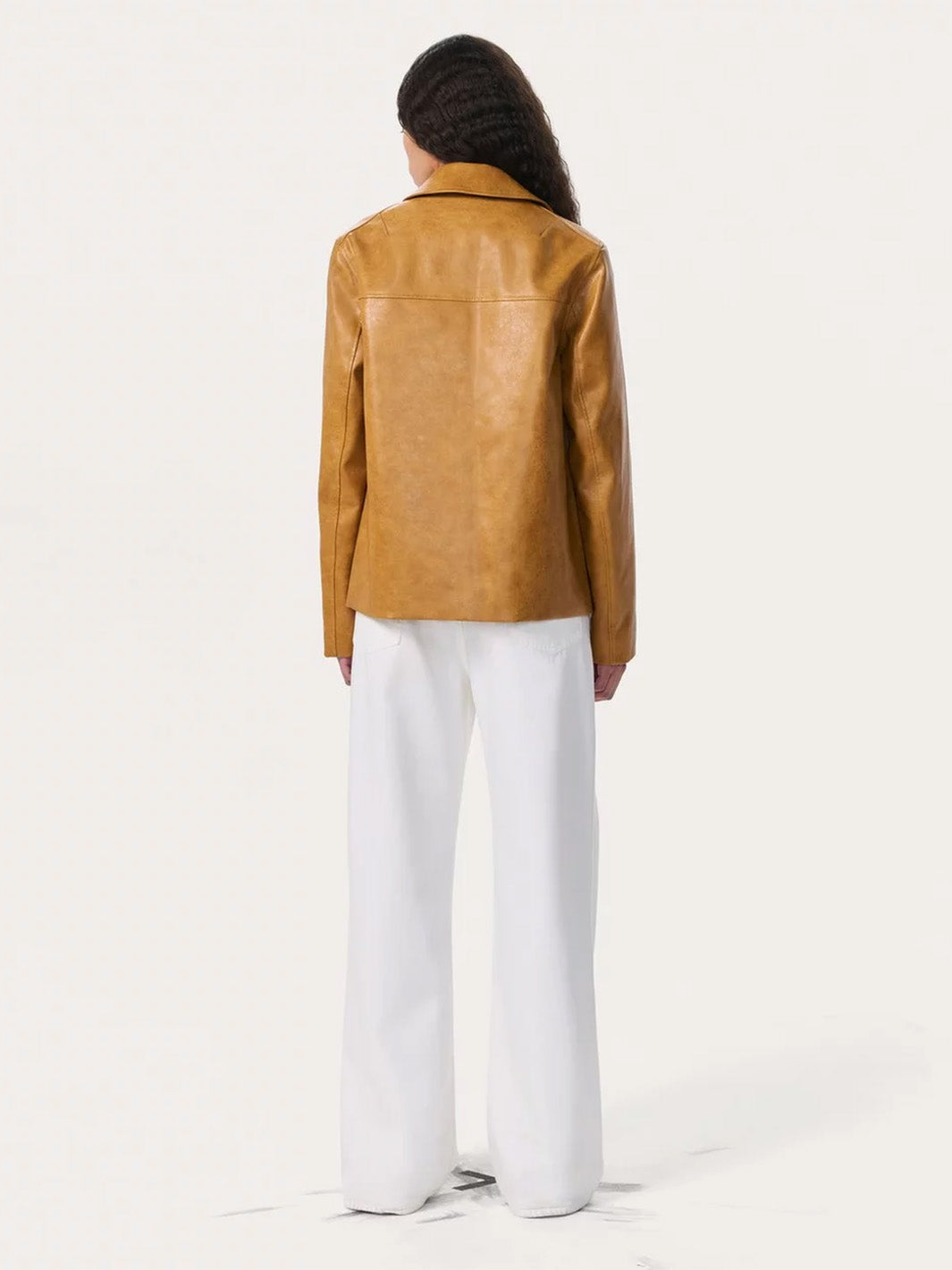 Jordie Faux Leather Jacket in Camel