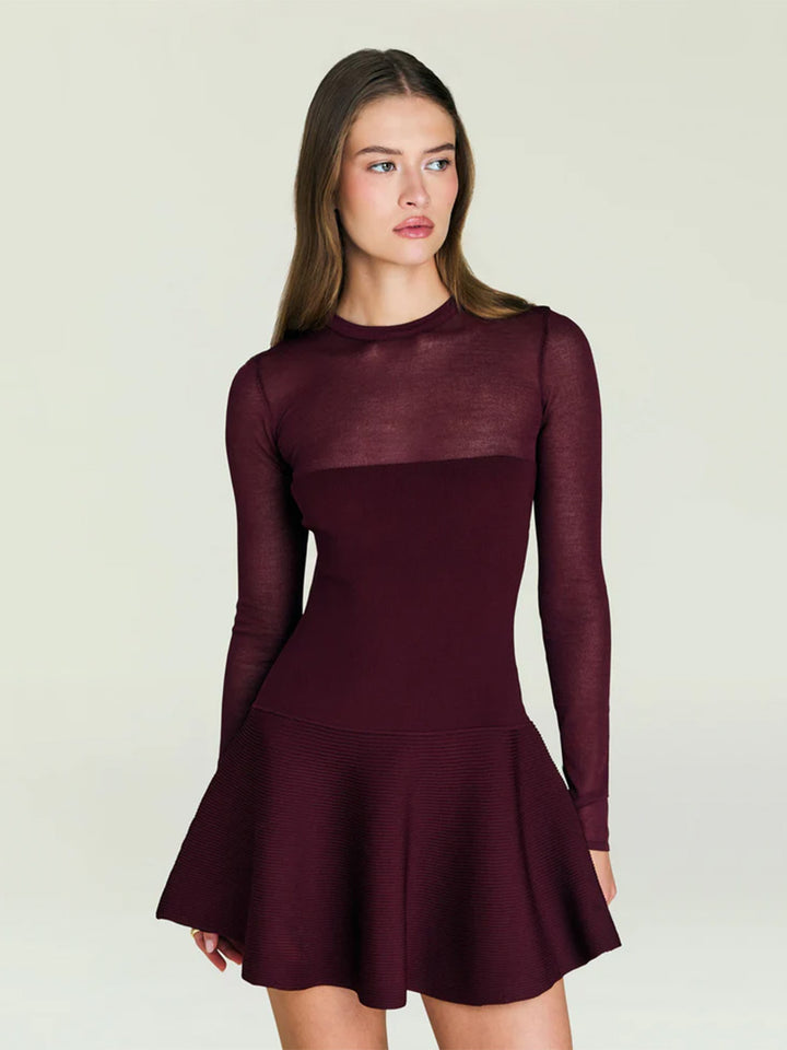 Joselyn Knit Mini Dress in Pinot