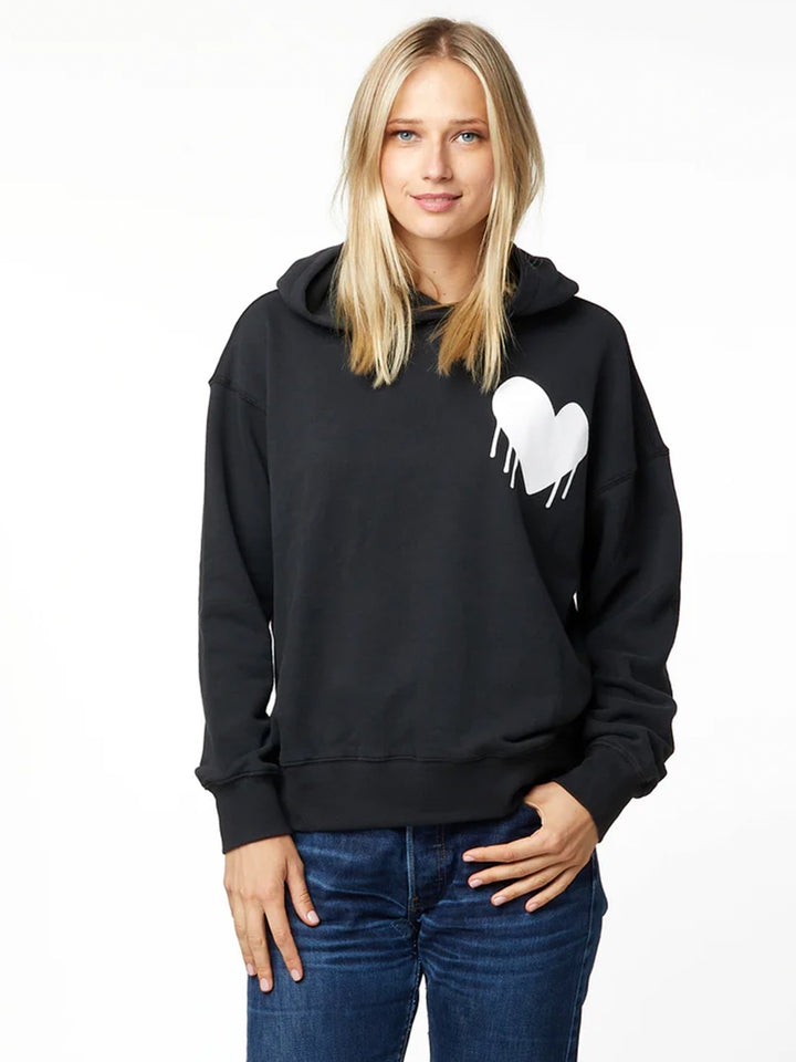 Boyfriend Drippy Heart Sweatshirt in Abyss