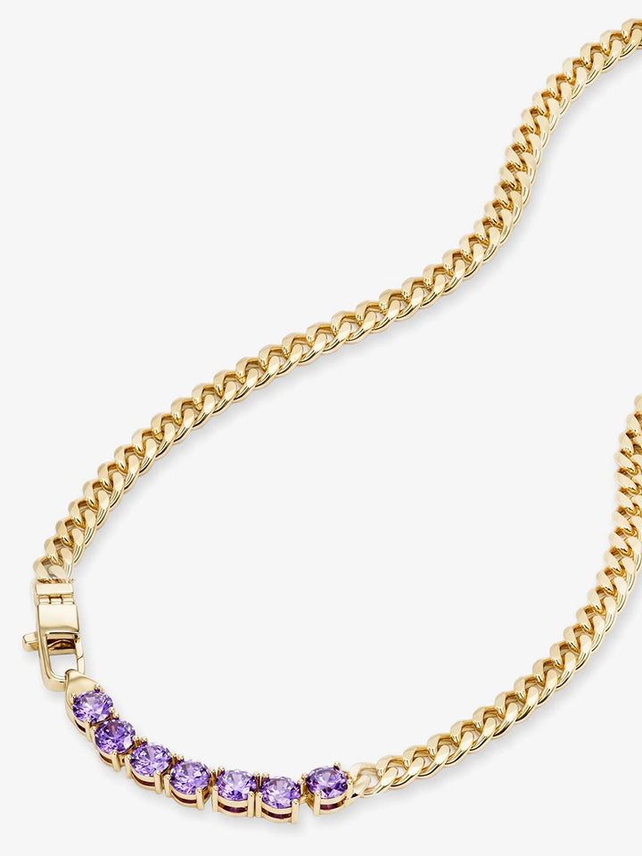 Julian Loves Amethyst Necklace 5mm in Gold